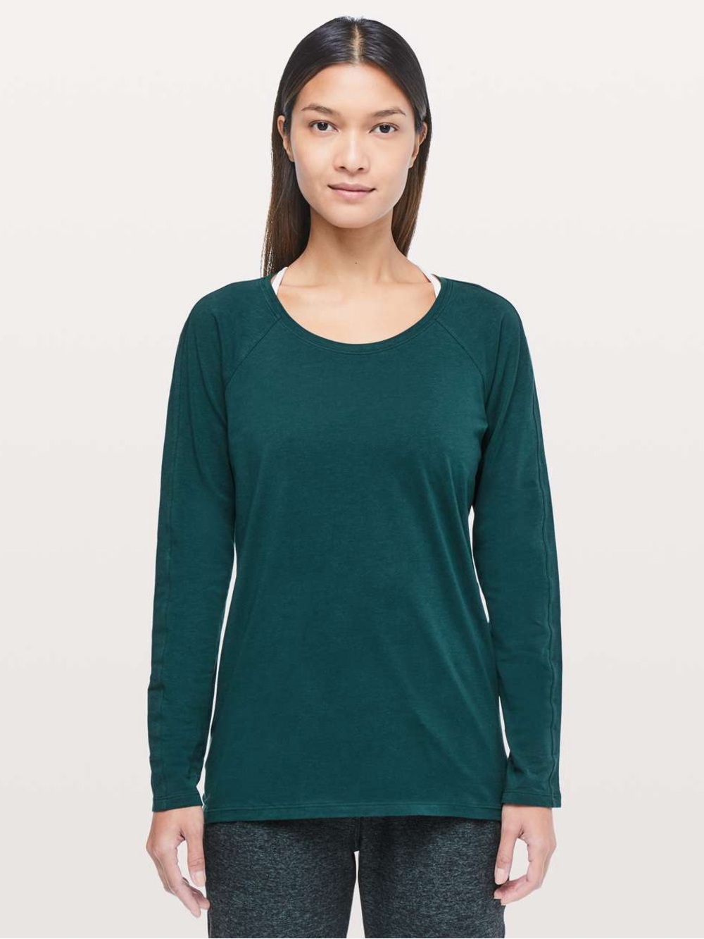 Lululemon Emerald Long Sleeve Top - Royal Emerald Pima Cotton T-Shitt